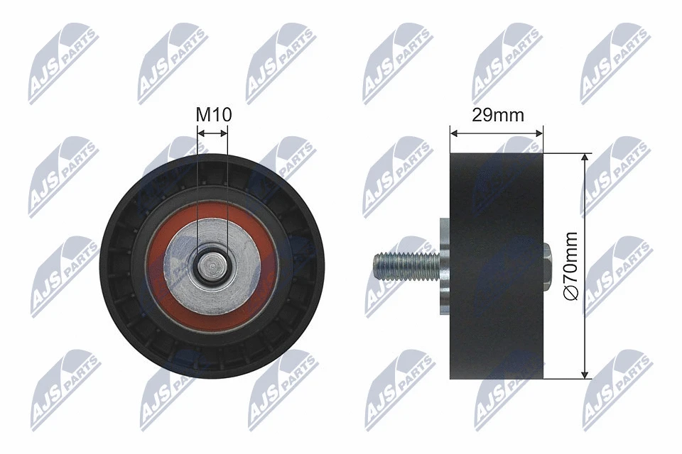 Deflection/Guide Pulley, V-ribbed belt (RNK-FT-003)