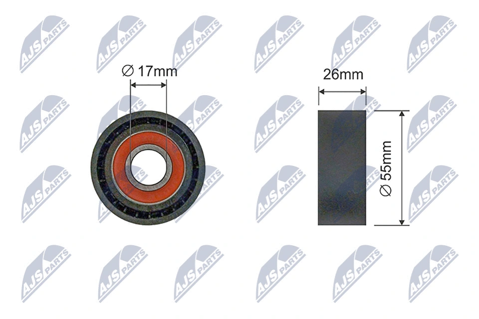 Tensioner Pulley, V-ribbed belt (RNK-BM-043)