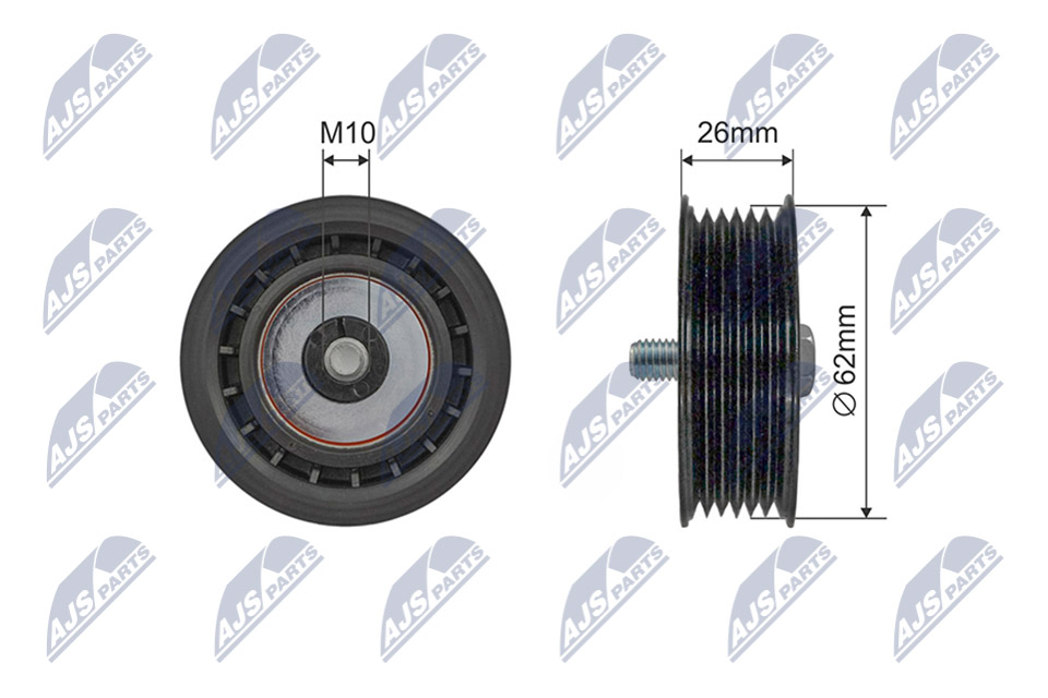 Deflection/Guide Pulley, V-ribbed belt (RNK-SA-007)