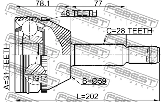 Joint Kit, drive shaft (NPZ-FR-041)
