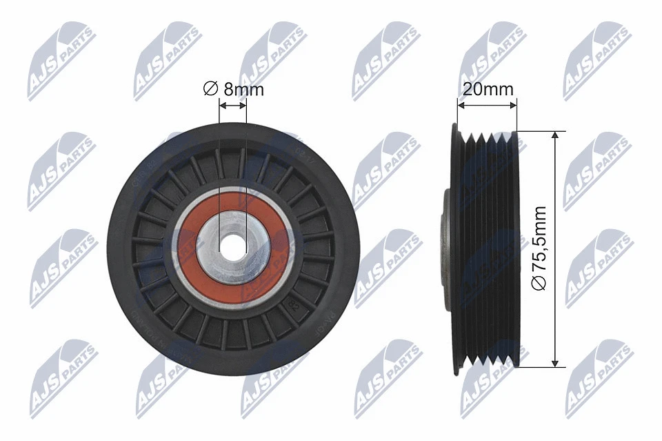 Tensioner Pulley, V-ribbed belt (RNK-AU-010)