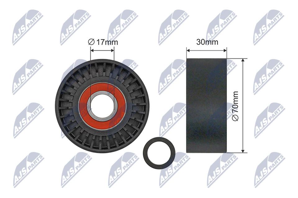 Tensioner Pulley, V-ribbed belt (RNK-PS-006)