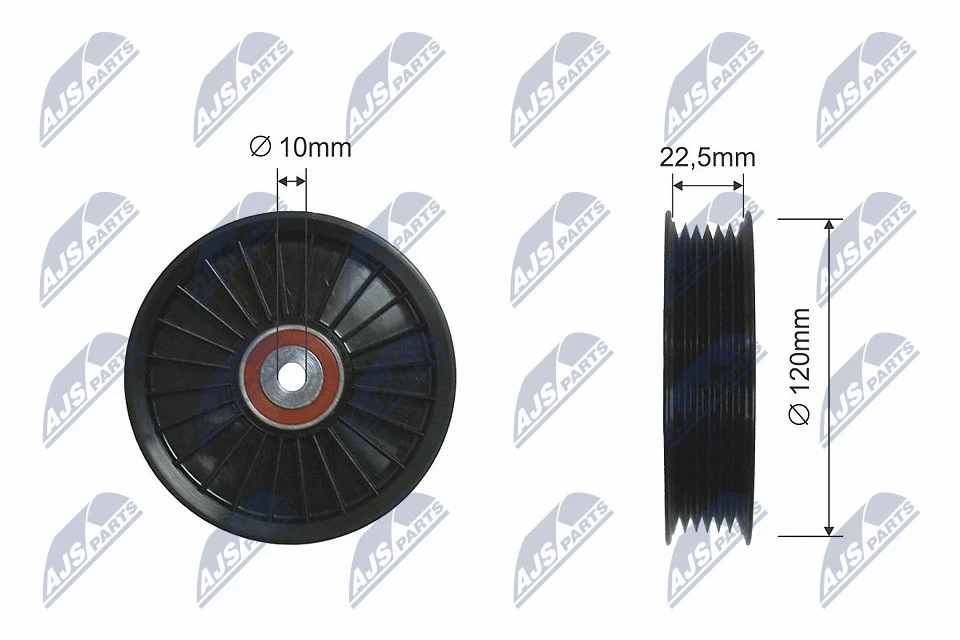 Deflection/Guide Pulley, V-ribbed belt (RNK-PL-022)