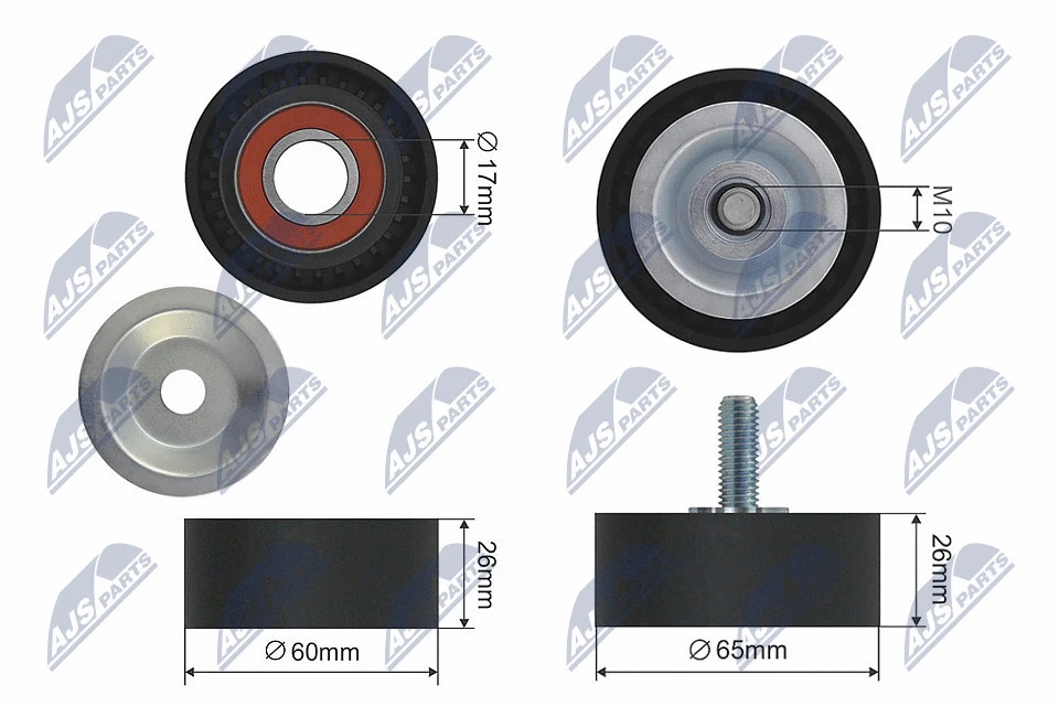 Tensioner Pulley, V-ribbed belt (RNK-BM-002)