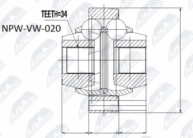 Joint Kit, drive shaft (NPW-VW-020)