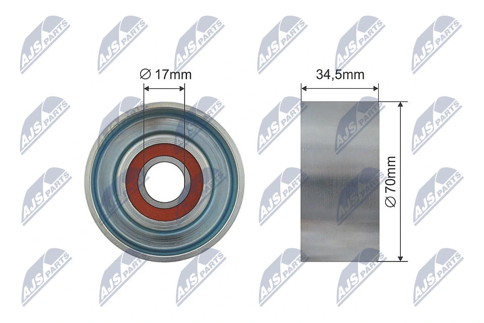 Tensioner Pulley, V-ribbed belt (RNK-NS-038)