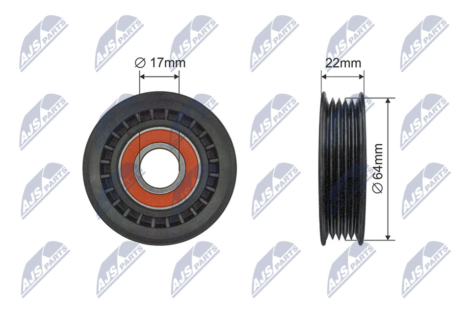 Deflection/Guide Pulley, V-ribbed belt (RNK-ME-074)