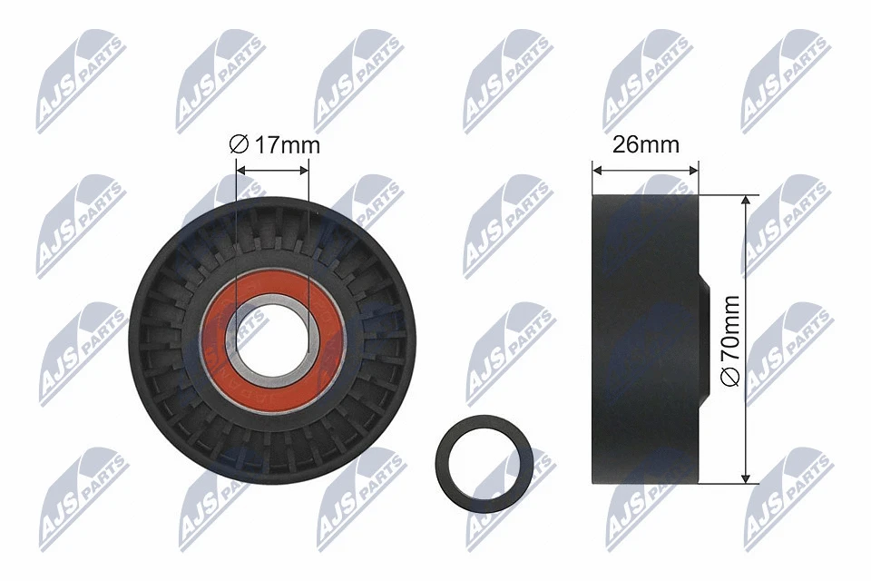 Tensioner Pulley, V-ribbed belt (RNK-BM-014)