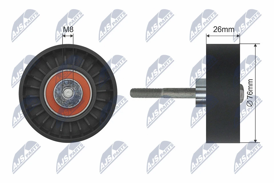 Deflection/Guide Pulley, V-ribbed belt (RNK-VV-002)