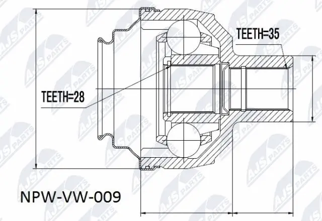 Joint Kit, drive shaft (NPW-VW-009)