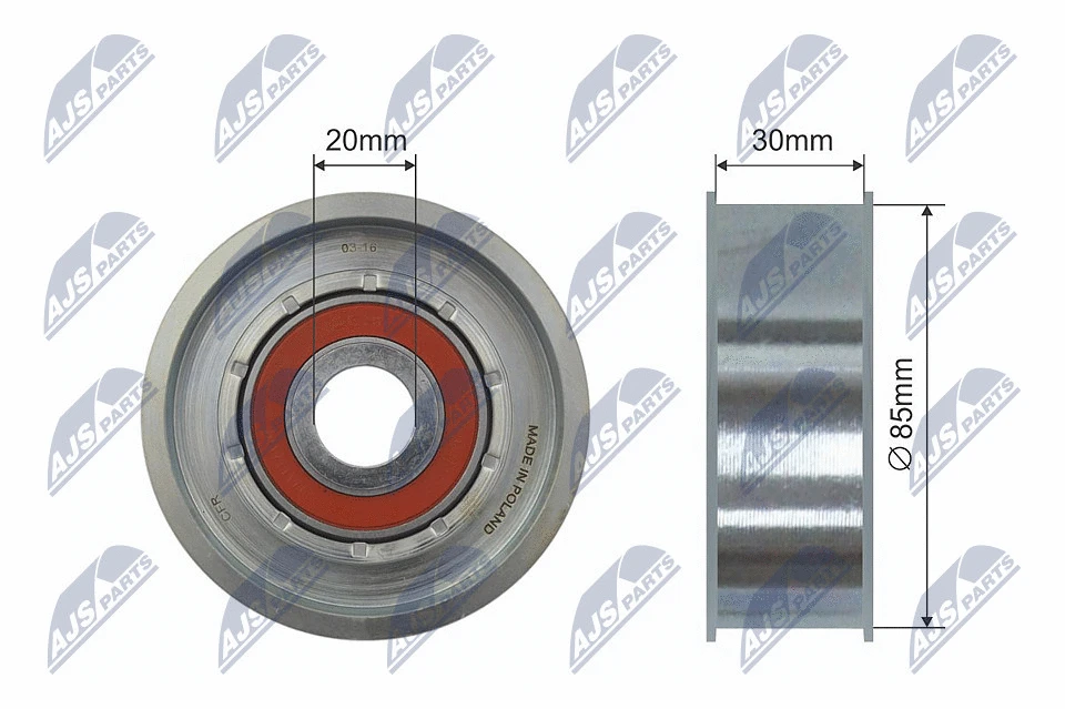 Tensioner Pulley, V-ribbed belt (RNK-CH-027)