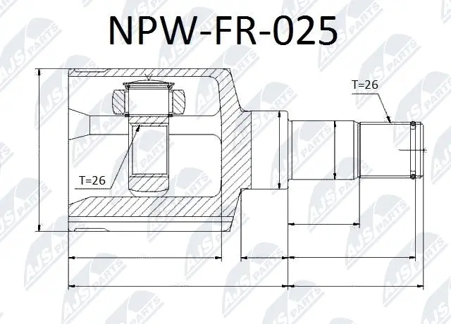Joint Kit, drive shaft (NPW-FR-025)