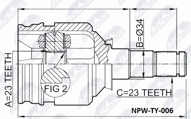 Joint Kit, drive shaft (NPW-TY-006)