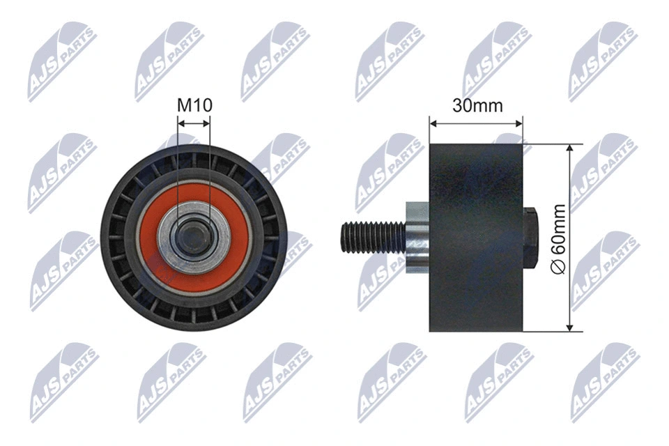 Tensioner Pulley, V-ribbed belt (RNK-CT-059)