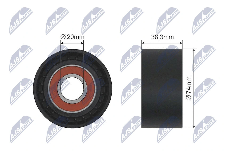 Tensioner Pulley, V-ribbed belt (RNK-RE-024)