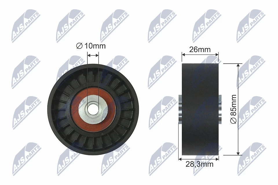 Deflection/Guide Pulley, V-ribbed belt (RNK-PL-018)