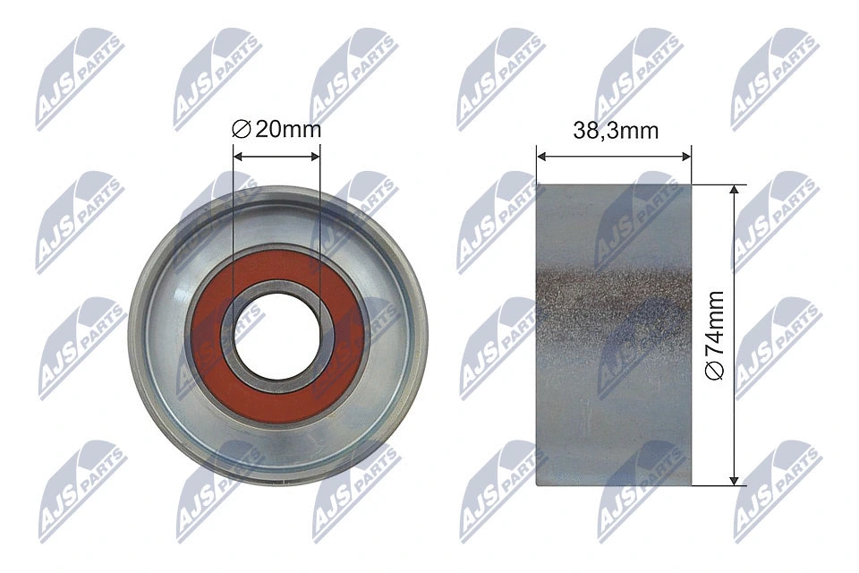 Tensioner Pulley, V-ribbed belt (RNK-VV-006)