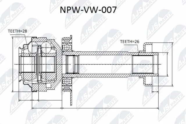 Joint Kit, drive shaft (NPW-VW-007)