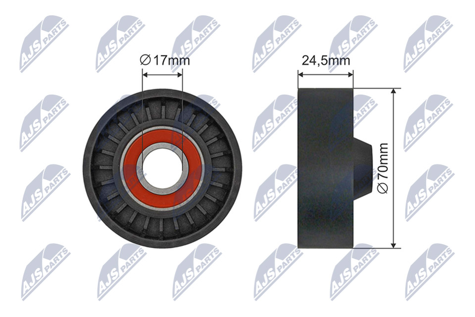 Tensioner Pulley, V-ribbed belt (RNK-VV-020)