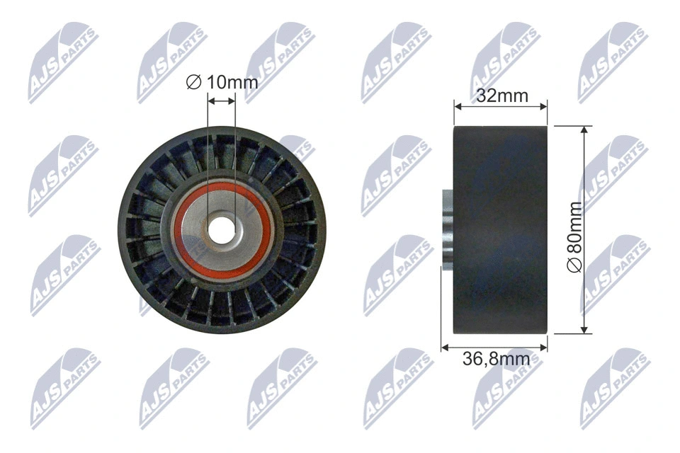 Tensioner Pulley, V-ribbed belt (RNK-ME-082)