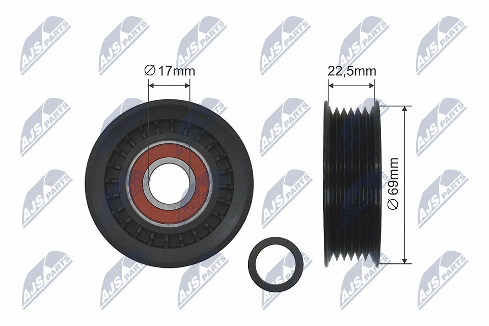 Deflection/Guide Pulley, V-ribbed belt (RNK-PL-003)