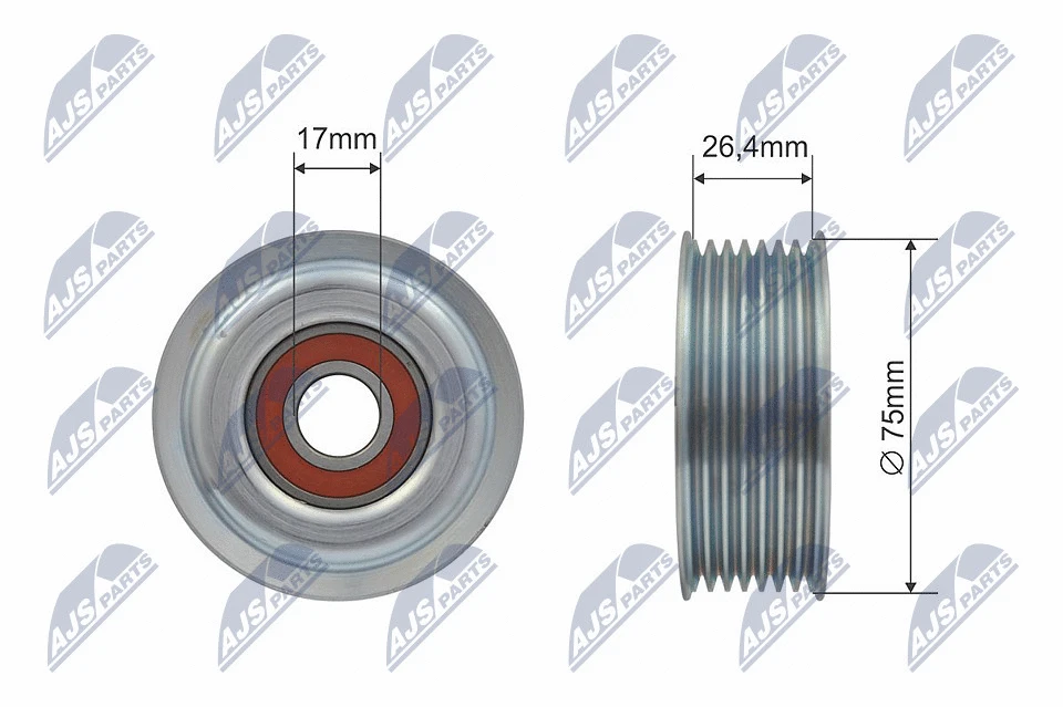 Deflection/Guide Pulley, V-ribbed belt (RNK-TY-008)