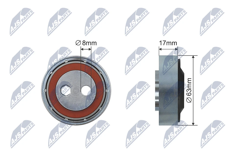 Tensioner Pulley, V-ribbed belt (RNK-AU-007)