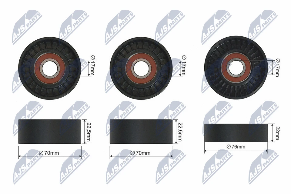 Tensioner Pulley, V-ribbed belt (RNK-ME-007)