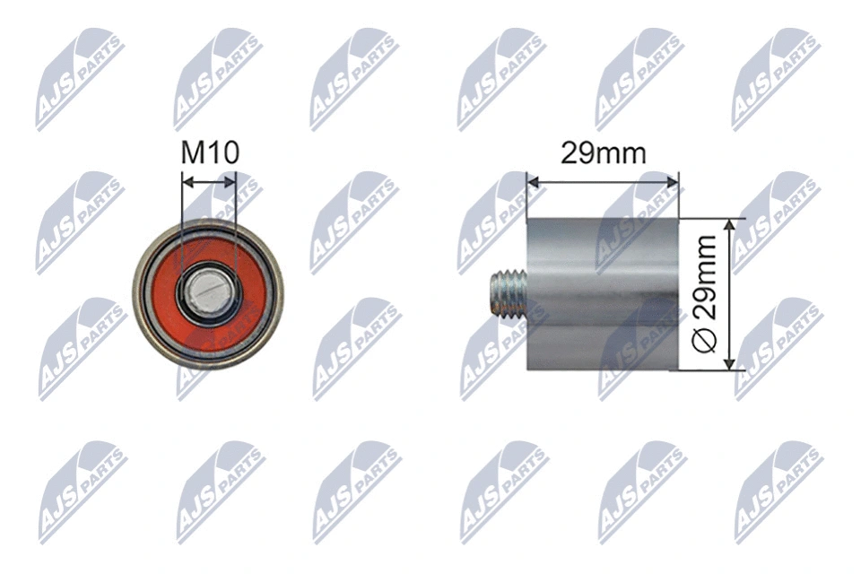 Tensioner Pulley, V-ribbed belt (RNK-AU-081)