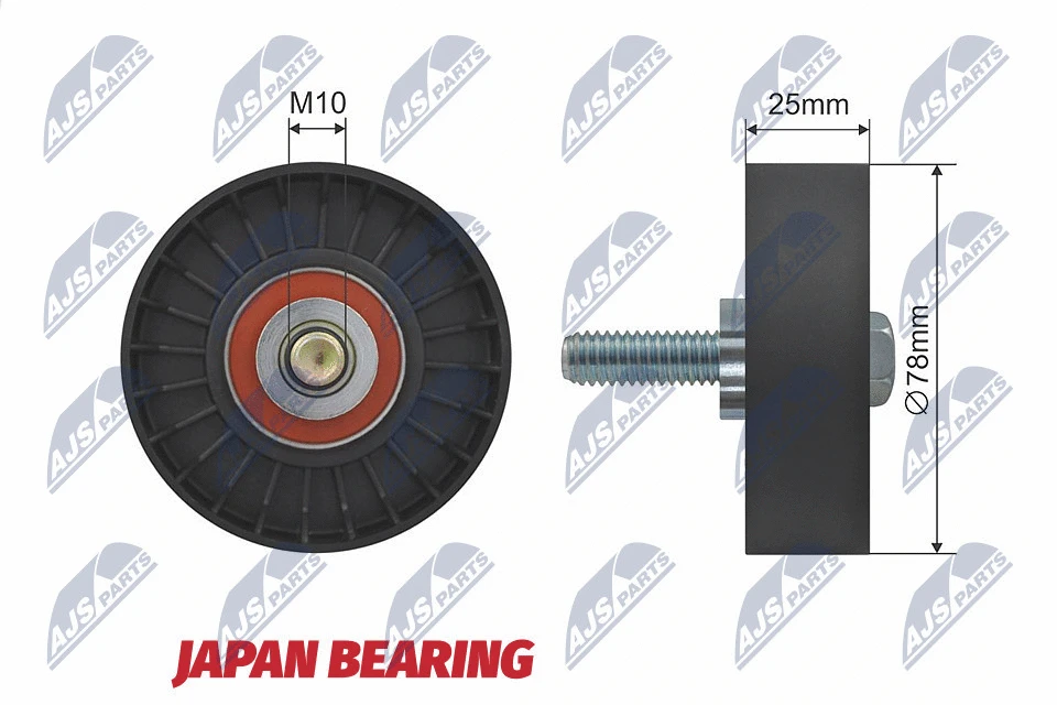 Deflection/Guide Pulley, V-ribbed belt (RNK-CT-025)