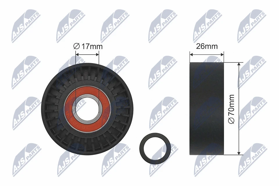 Tensioner Pulley, V-ribbed belt (RNK-BM-008)