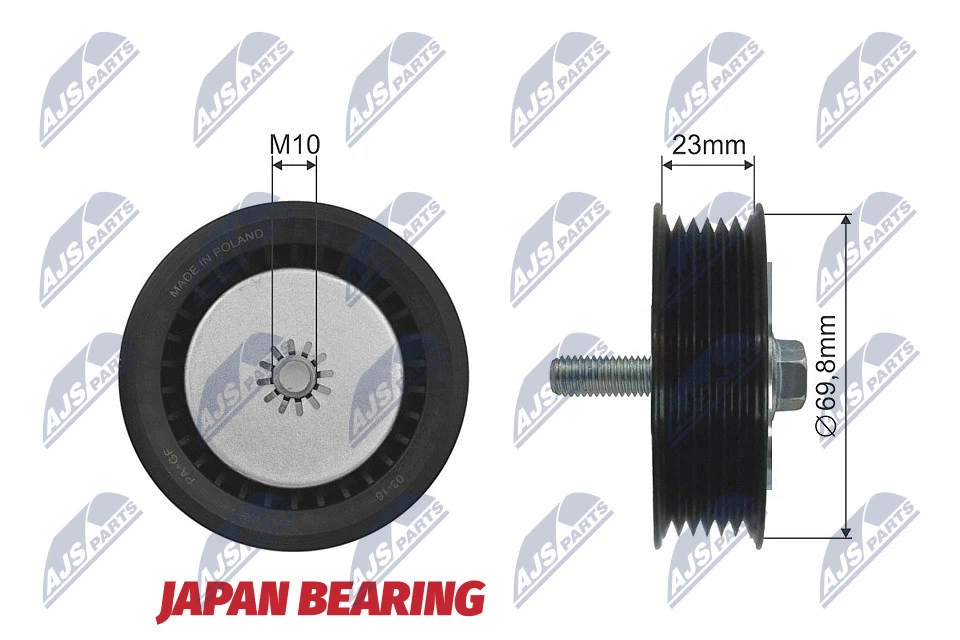 Deflection/Guide Pulley, V-ribbed belt (RNK-PL-024)