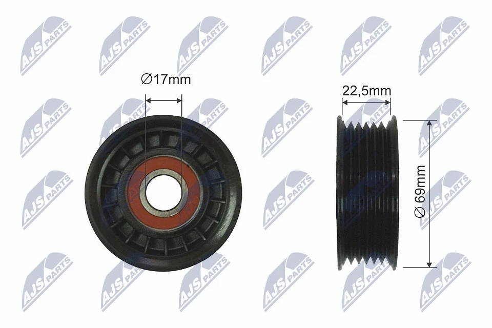 Tensioner Pulley, V-ribbed belt (RNK-MZ-011)