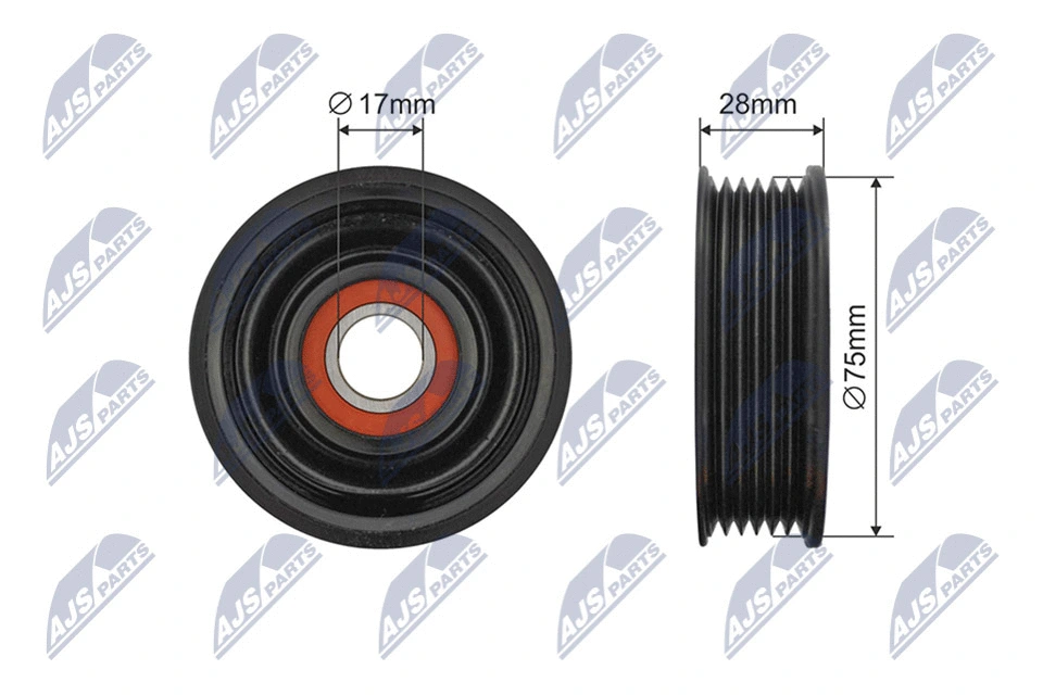 Tensioner Pulley, V-ribbed belt (RNK-MZ-017)
