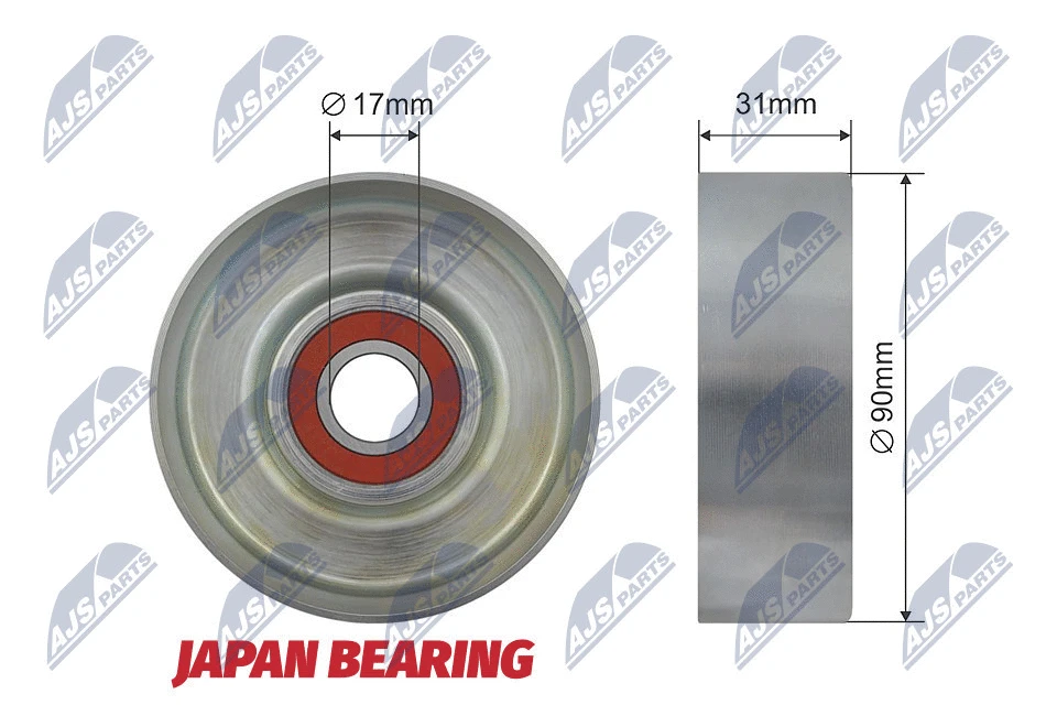 Tensioner Pulley, V-ribbed belt (RNK-FR-031)