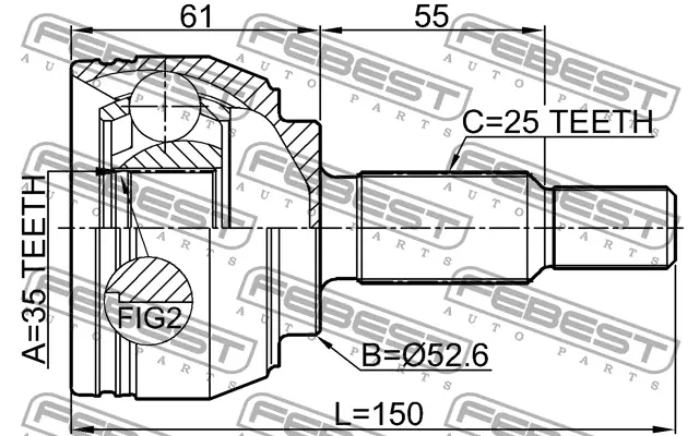 Joint Kit, drive shaft (NPZ-RE-046)