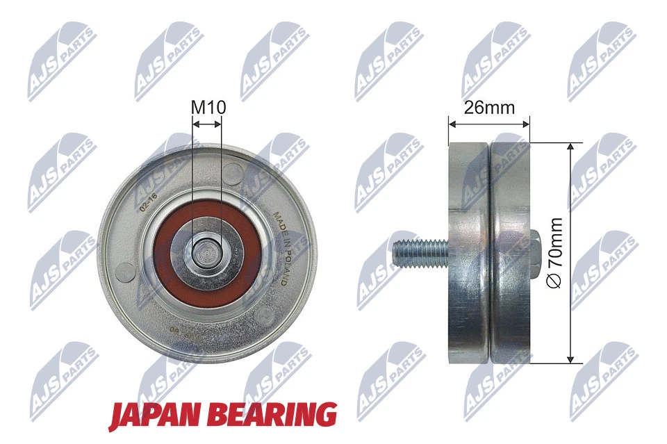 Deflection/Guide Pulley, V-ribbed belt (RNK-CH-020)
