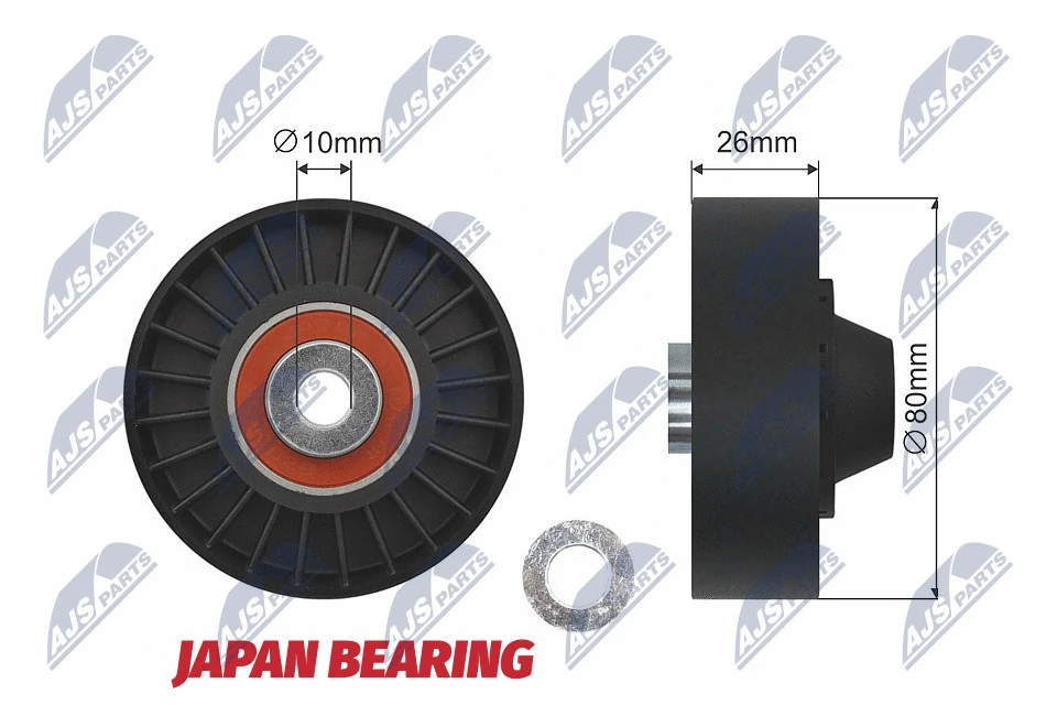 Deflection/Guide Pulley, V-ribbed belt (RNK-FT-000)
