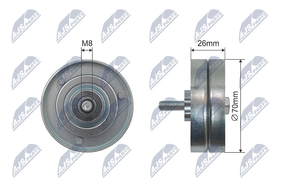 Deflection/Guide Pulley, V-ribbed belt (RNK-VW-018)
