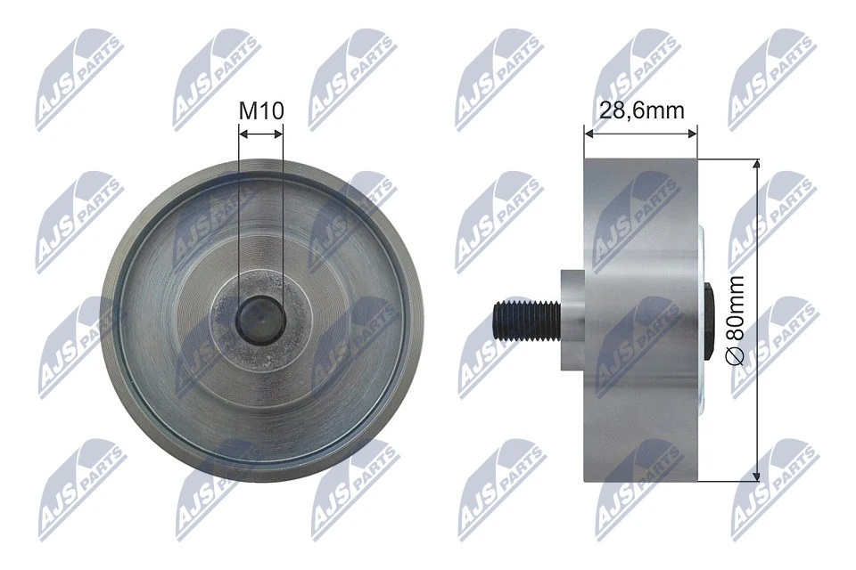 Deflection/Guide Pulley, V-ribbed belt (RNK-TY-007)