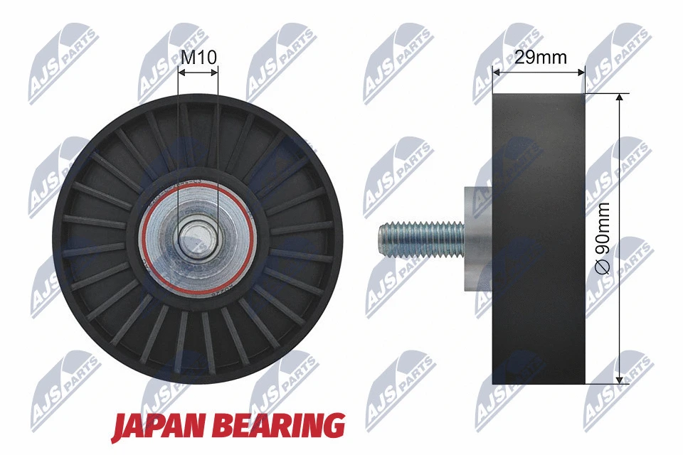 Deflection/Guide Pulley, V-ribbed belt (RNK-FR-001)