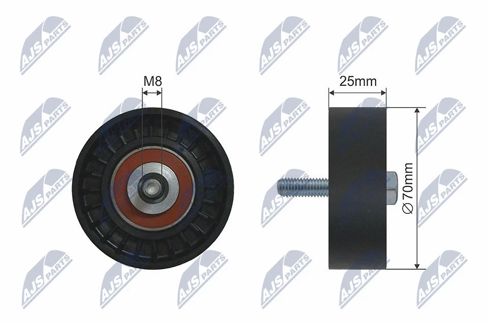 Deflection/Guide Pulley, V-ribbed belt (RNK-FT-007)