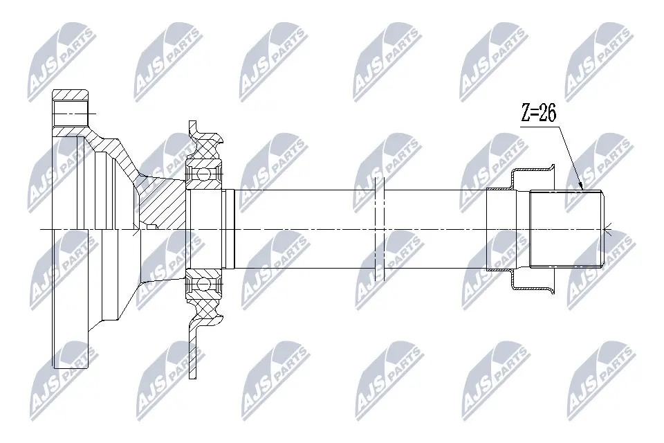 Stub Axle, differential (NPW-VW-004R1)