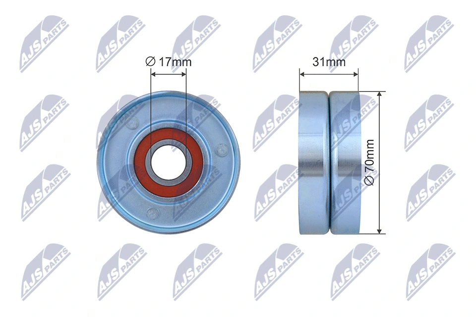 Tensioner Pulley, V-ribbed belt (RNK-CH-053)