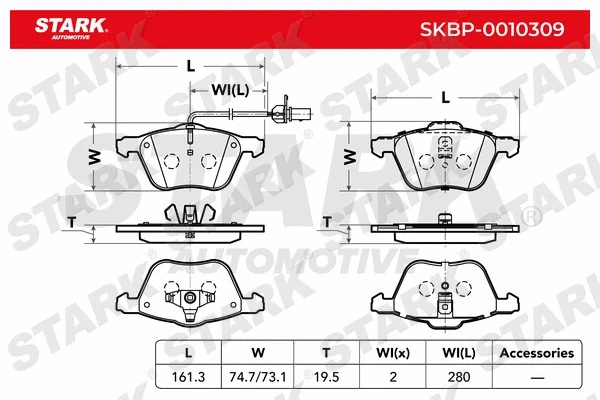 Brake Pad Set, disc brake (SKBP-0010309)