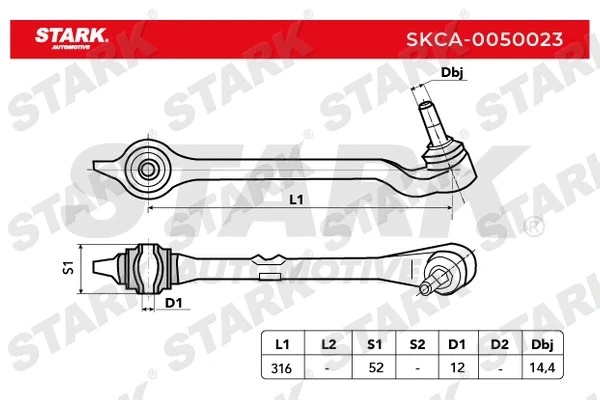 Control/Trailing Arm, wheel suspension