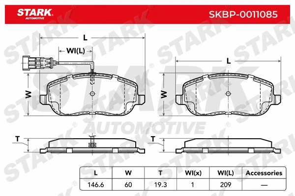 Brake Pad Set, disc brake (SKBP-0011085)