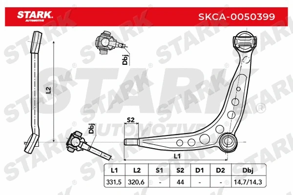 Control/Trailing Arm, wheel suspension