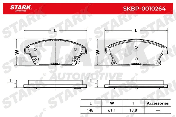 Brake Pad Set, disc brake (SKBP-0010264)