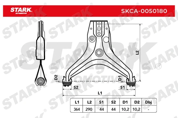 Control/Trailing Arm, wheel suspension